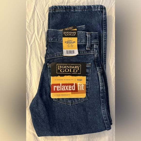 NEW! Legendary Gold Relaxed Fit Boy's Jeans 8 Regular Adjustable Waist - Picture 1 of 2